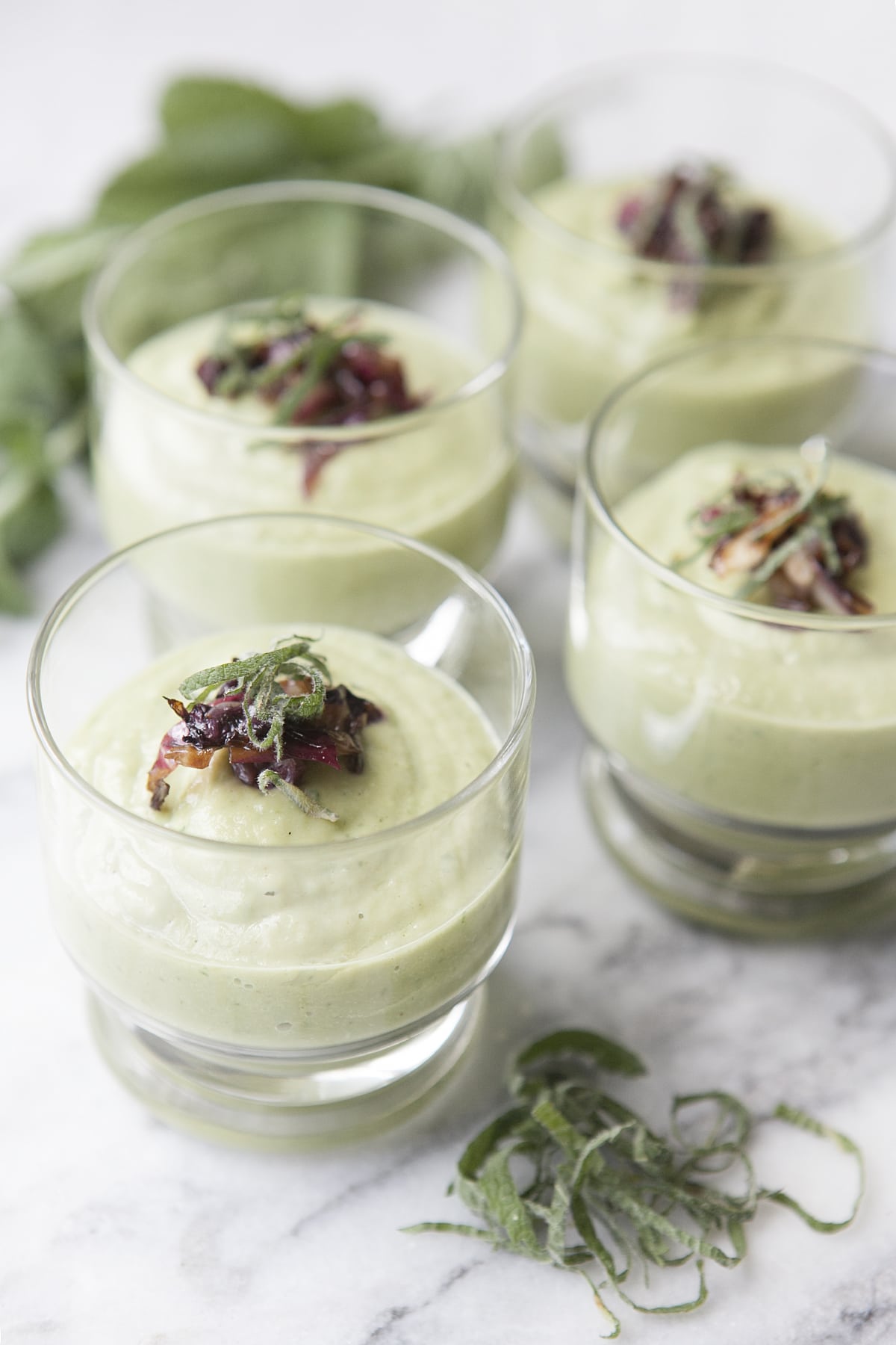 Chilled Avocado Mint Soup | Roasted Radicchio | Easy Appetizers Recipe | Jessica Brigham Blog