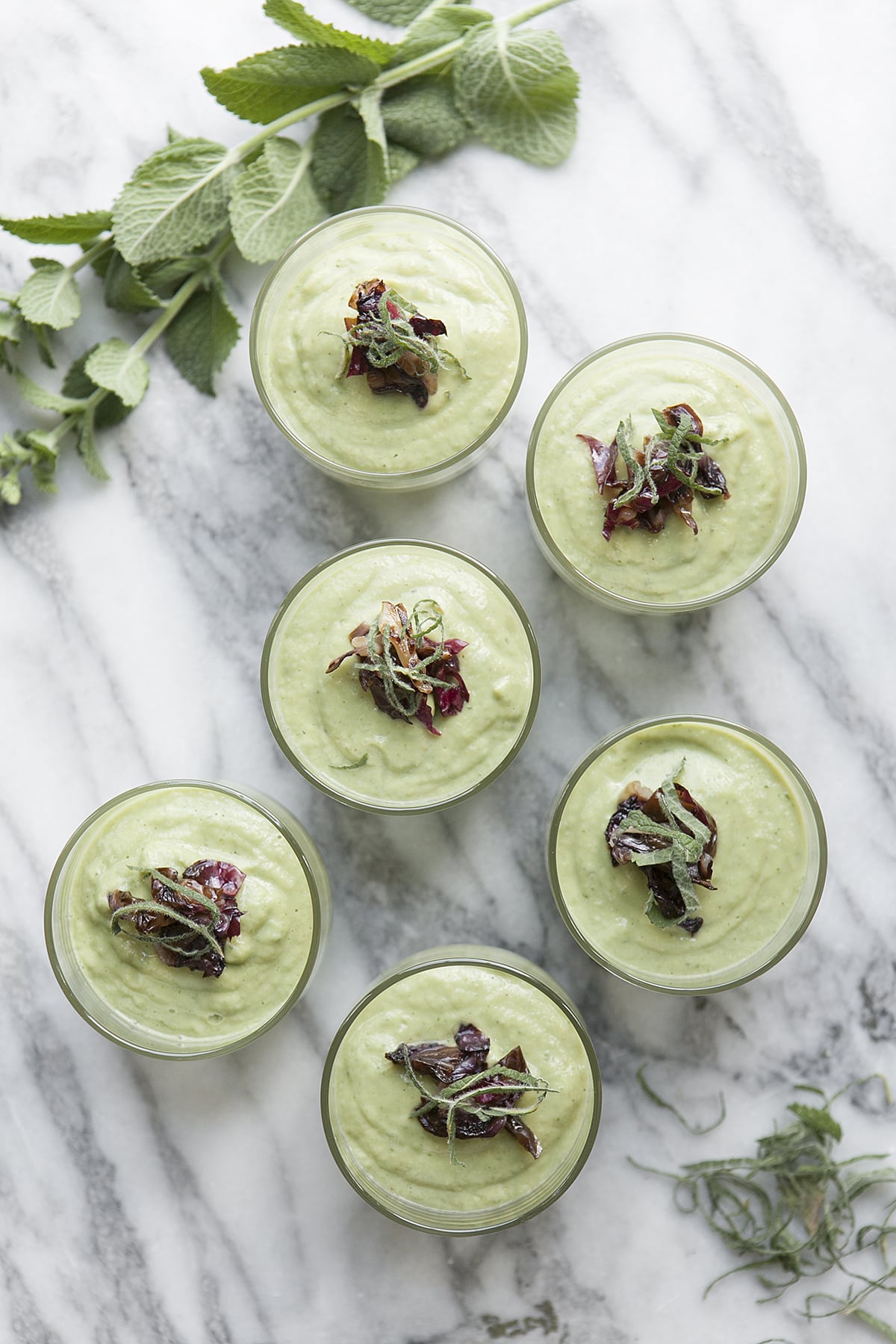 Chilled Avocado Mint Soup | Roasted Radicchio | Easy Appetizers Recipe | Jessica Brigham Blog