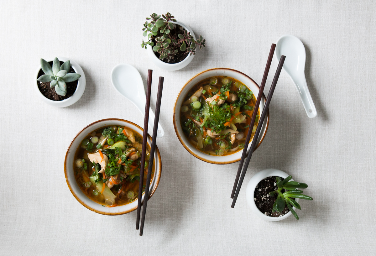 Thai Chicken Noodle Soup | Baby Bok Choy + Shiitake Mushrooms | Winter Soup Recipes | Jessica Brigham | Magazine Ready for Life