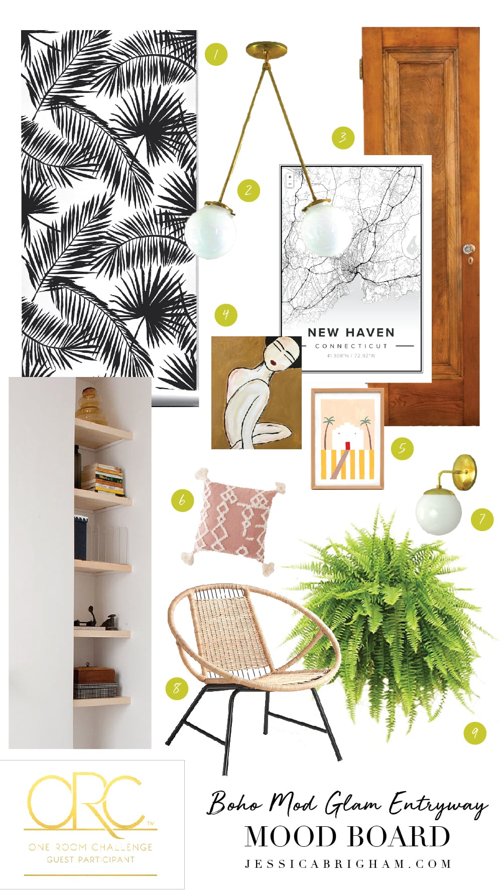 One Room Challenge | Boho Mod Glam Entryway | Week One | Jessica Brigham | Magazine Ready for Life