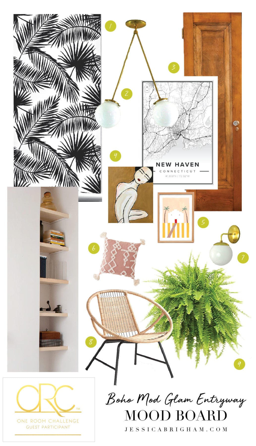 One Room Challenge | Boho Mod Glam Entryway | Week One | Jessica Brigham | Magazine Ready for Life