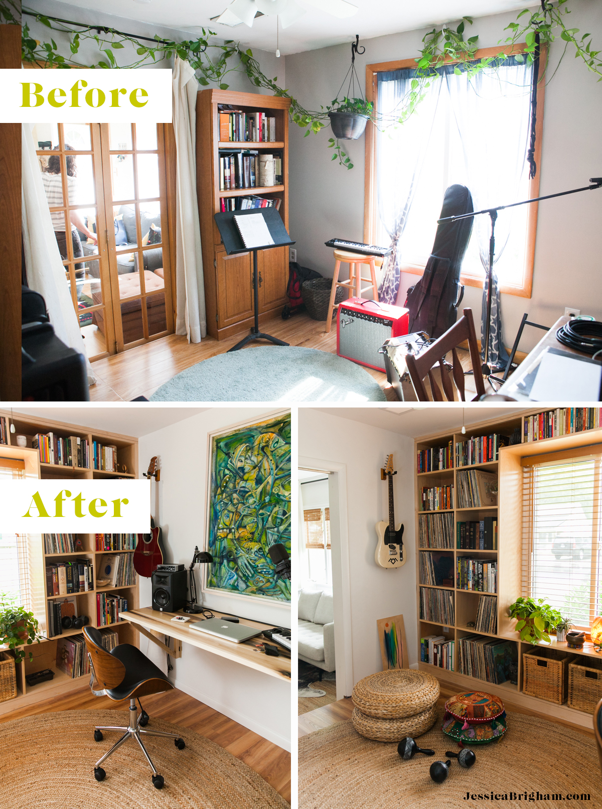 An Eclectic Mid Century-Inspired Home Recording Studio | Room Ideas | Modern Design | Jessica Brigham | Magazine Ready for Life | www.jessicabrigham.com