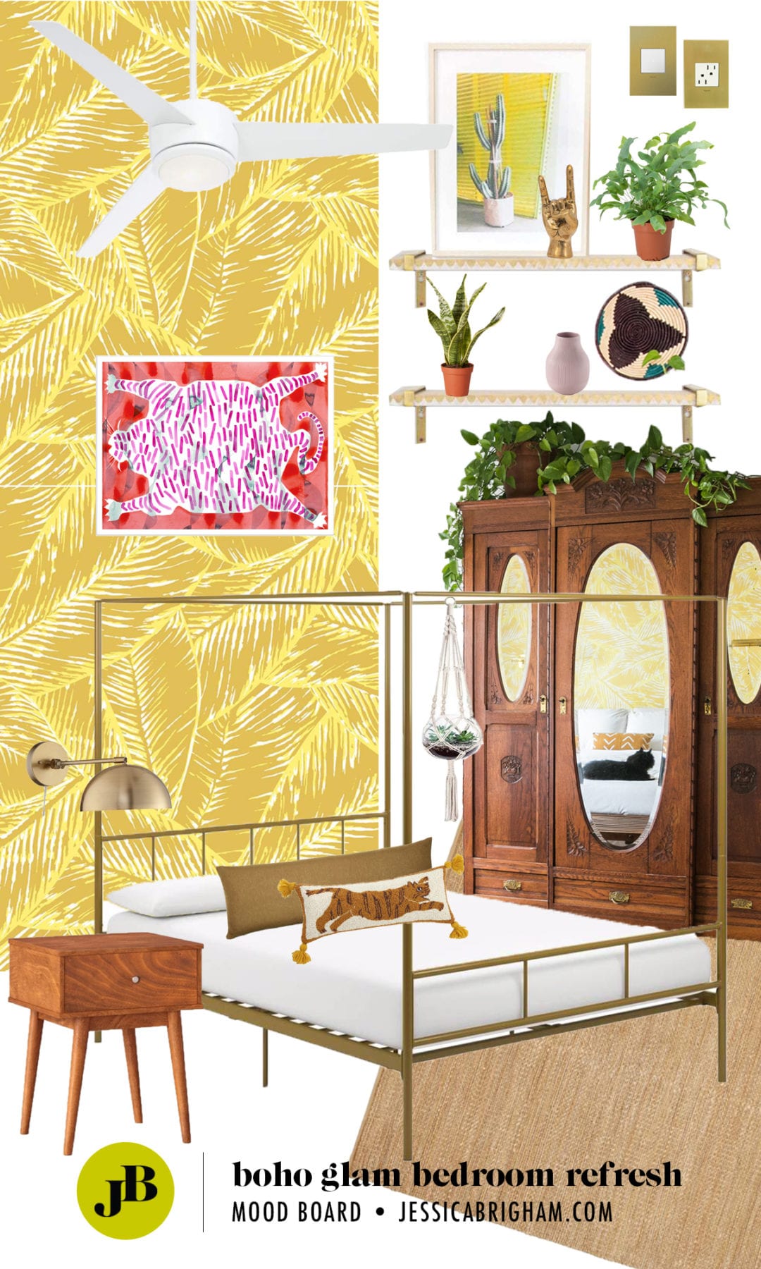 Boho Glam Master Bedroom Refresh | Master Bedroom Ideas | Feng Shui Bedroom | Jessica Brigham | Magazine Ready for Life | www.jessicabrigham.com