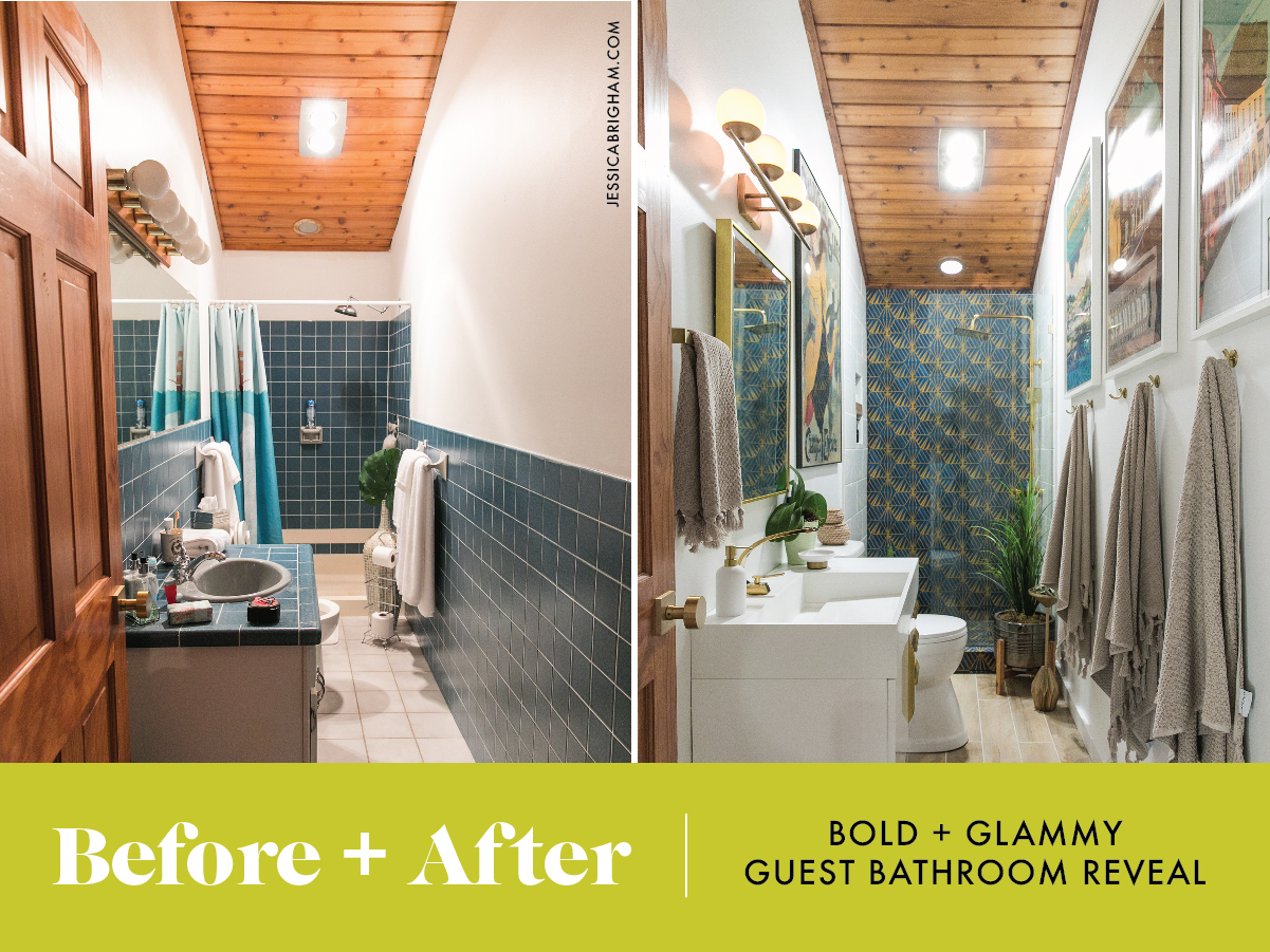 Bold + Glammy Guest Bathroom REVEAL | Bathroom Renovation | Bath Remodel | Jessica Brigham | Magazine Ready for Life | jessicabrigham.com