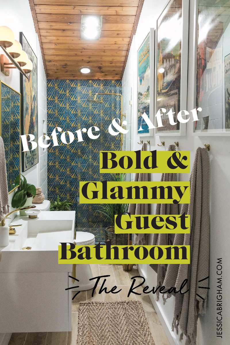 Bold + Glammy Guest Bathroom REVEAL | Bathroom Renovation | Bath Remodel | Jessica Brigham | Magazine Ready for Life | jessicabrigham.com