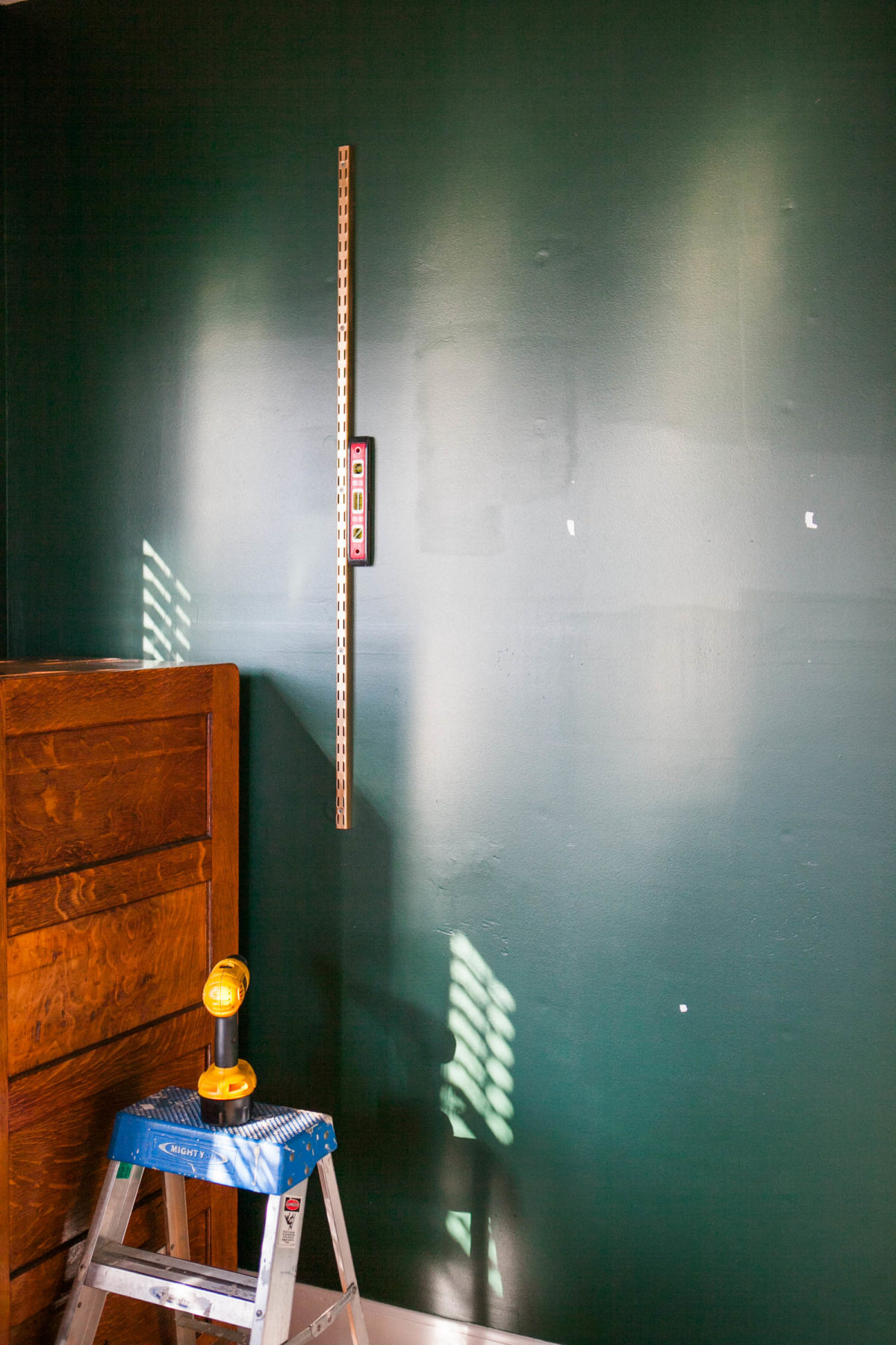 DIY MCM Wall Mounted Track Shelving | JessicaBrigham.com