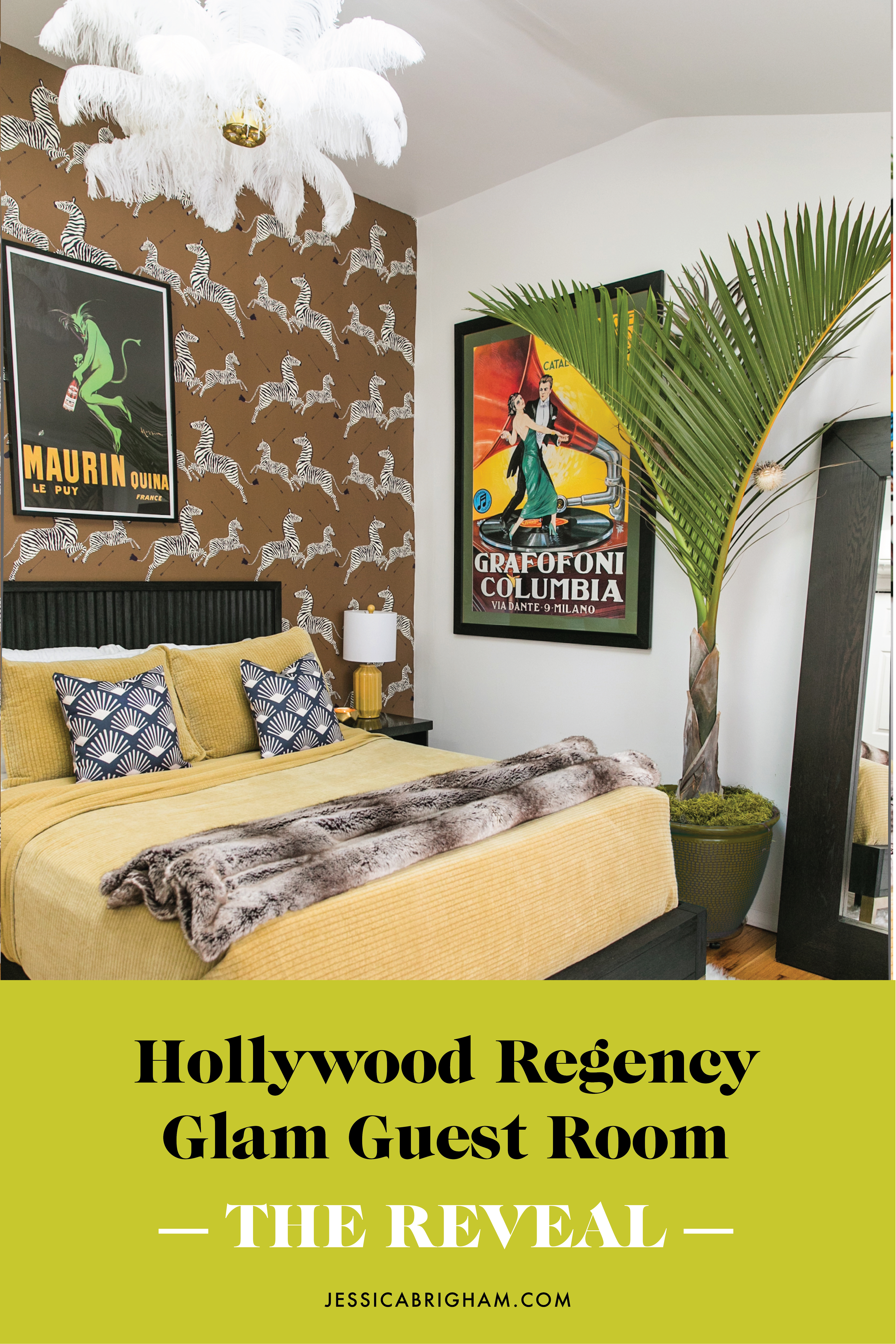 Hollywood Regency Glam Guest Room REVEAL | Guest Room Decor Ideas | Luxe & Bold Interiors | Striking Interiors | JessicaBrigham.com