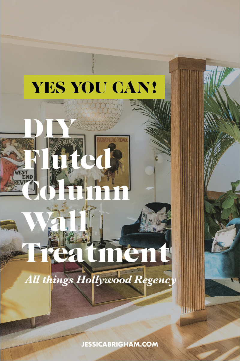 DIY Fluted Column Wall Treatment | Hollywood Regency Inspired Interiors | Jessica Brigham | JessicaBrigham.com