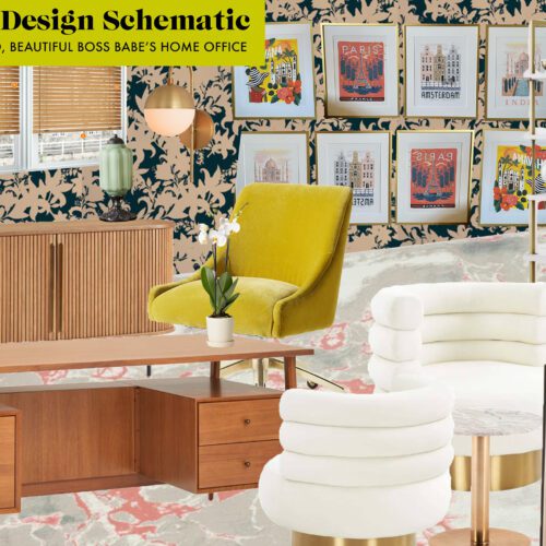 E-Decor | Big, Bold, Beautiful, Boss Babe Home Office |JessicaBrigham.com | Affordable Online Design Service